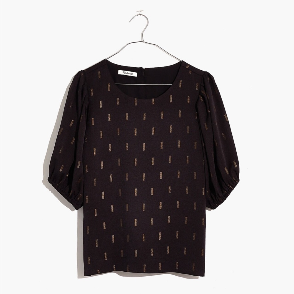 Madewell Jacquard Puff Sleeve Top